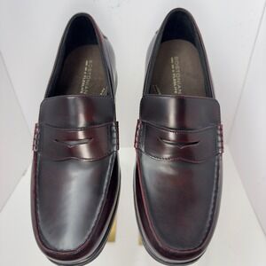 Bostonian Mens Flexlite Burgundy Leather Penny Loafers Shoes 10 M 26023203